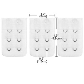Lansonee 3 Pcs Women Comfortable Bra Strap Extenders Extensions Elastic Extender Set 2 Hooks (White)