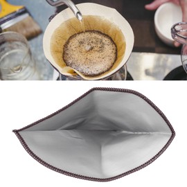 800 Mesh Stainless Steel Coffee Filter, Reusable Foldable Trapezoid Coffee Strainer Bag, Coffee Filter Tool, 4‑6 Cup