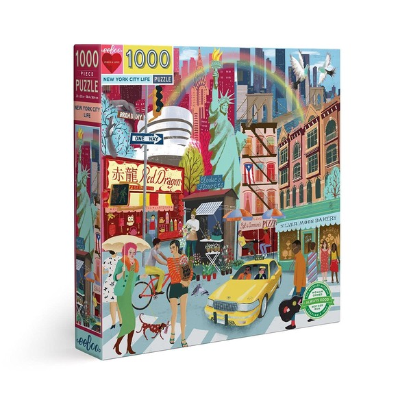 eeBoo: Piece and Love New York Life 1000-piece Square Adult Jigsaw Puzzle, Jigsaw Puzzle for Adults and Families, Includes Glossy, Sturdy Pieces and Minimal Puzzle Dust