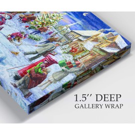 Renditions Gallery White Gallery Wrapped Canvas Christmas Wall Art, 30x40