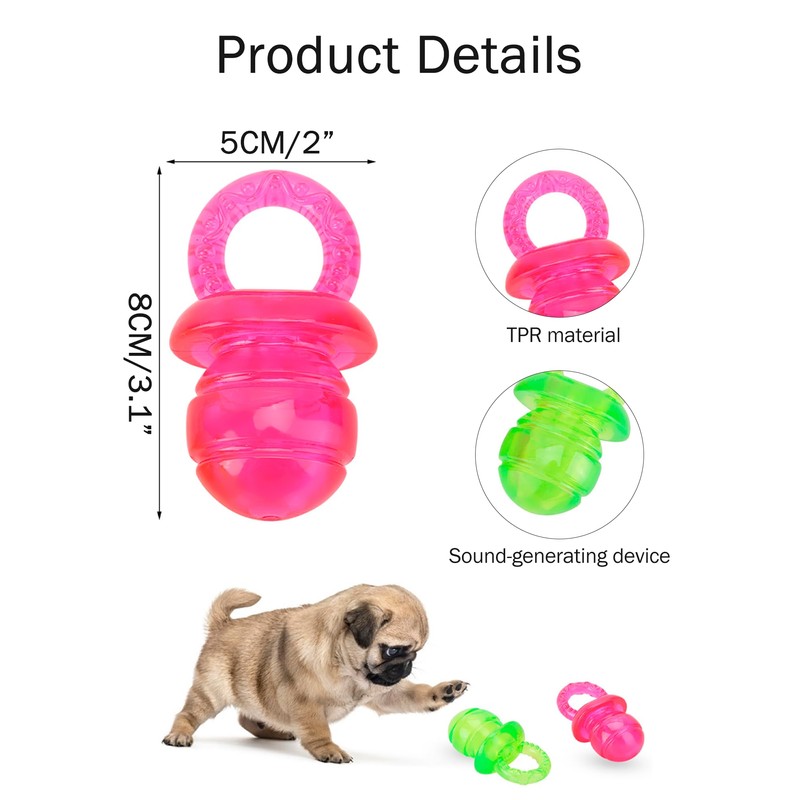 Fayelume 2PCS Dog Pacifier, 8 * 5cm/3.1 * 2in Puppy