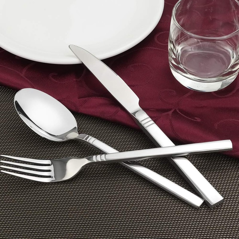 Fiaze 80-Piece Flatware Cutlery Silverware, Stainless Steel, Service for 16