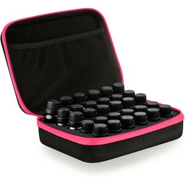 DHXYZZB Essential Oils Carrying Case Holds, 30 Bottles 5ml, 10ml, 15ml Peptide Vial Bottles Storage Organizer Bag Hard Shell EVA (Pink)