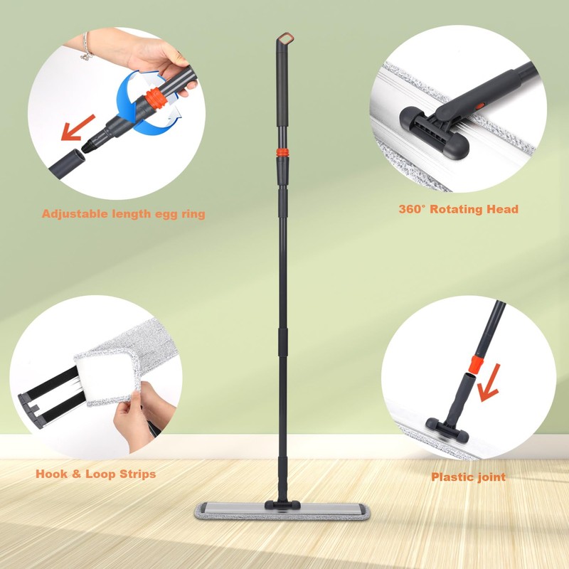 Microfiber Mop 18 in Large Flat Mops for Floor Cleaning