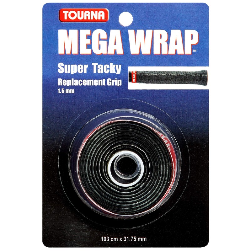 Tourna Grip Mega Wrap Tenis Grip de Repuesto, Negro
