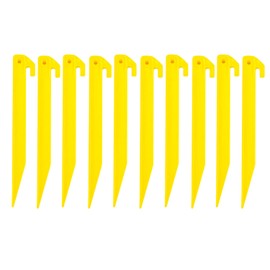 Tent Stakes for Sand ，Plastic Tent Stakes Heavy Duty 10PCS One Set, Lighter and Safer Than Tent Stake Metal ,9 Inch Yellow Tent Stakes for Sand/Sand Stakes for Beach
