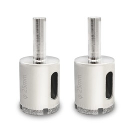 Jamiikury 1" / 25mm Diamond Hole Saw Drill Bits, Glass Hole Saw Tile Hole Saw Suitable for Ceramic Glass Tile Porcelain Marble - Pack of 2