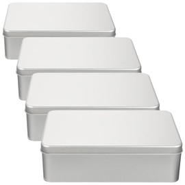 ibasenice 4pcs Dice Storage Box Metal Case with Lids Stand Candy Tin ()