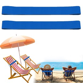 AUCANNIO 2PCS Beach Towel Bands, Elastic Towel Bands for Beach, Pool and Cruise Chairs, Best Beach Chair Towel Clips, Windproof Sun Lounger Straps (Blue)