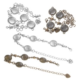 CORHAD 10pcs DIY Sublimation Bezel Bracelet Making Kit for Jewelry Craft Blank Bangle Bracelet Setting Random Charms