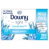 Downy Light Mega Dryer Sheets, Fabric Softener Dryer Sheets, Ocean
