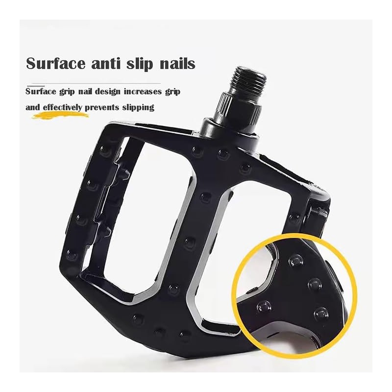 Bicycle Pedals with Reflectors, Lightweight Aluminium Platform, Black