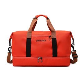FANDARE Travel Handbag Sports Gym Bag Weekender Carry On Overnight Bags for Women Men Duffle Bag Sport Workout Gym Swim Hospital Shoulder Bag with Luggage Sleeve & Shoe Compartment Orange