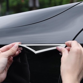 SAMYARD Par de pegatinas de metal 3D para puertas laterales de coche, para guardabarros de coche, emblema de aleación de zinc (negro plateado), DF-01