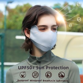 Sun Protection Face Cover UPF 50+ Anti-UV Women Summer Mask Eye Protective Breathable Face Covering SLF5M043T Grey