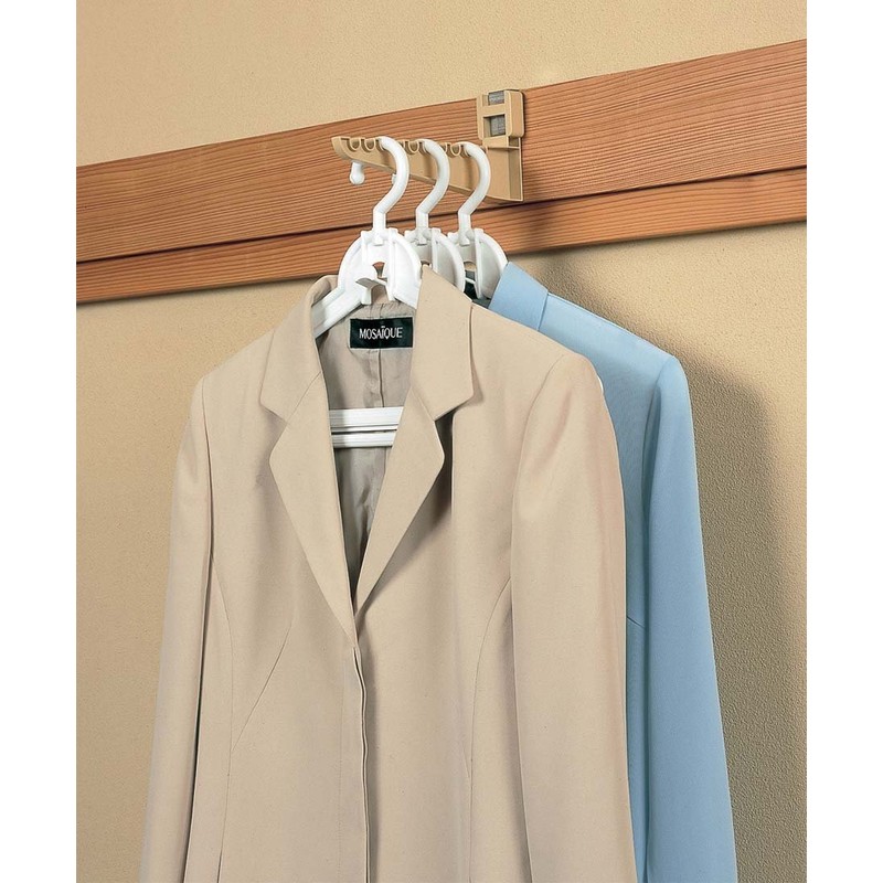 富士パックス販売 タイガークラウン ハンガーラック ベージュ 40×252×100mm 和風長押ハンガー2P ABS樹脂 フック 10掛 耐荷重10kg