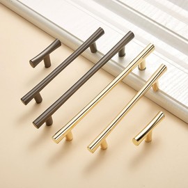 Guolich 2 Pcs Hole Centers 3.77 Inch(96mm) Kitchen Drawer Handle Door Cabinet Pulls Zinc Alloy Handle Modern Brushed Brass Hardware for Wardrobe Bathroom Dresser (Pearl Grey)