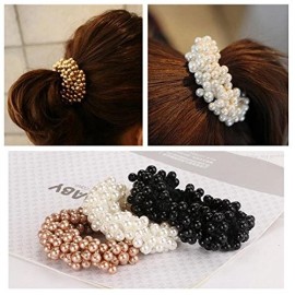 Ruihfas Casualfashion 3Pcs Fashion Korean Hair Accessories Beaded Elastic Hair Ties for