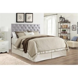 Glory Furniture Super Nova Faux Leather Upholstered Queen Headboard in Gray