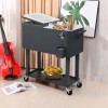 Jutoop 80QT Insulated Trolley - Dark Gray Plastic Rectangular Rolling