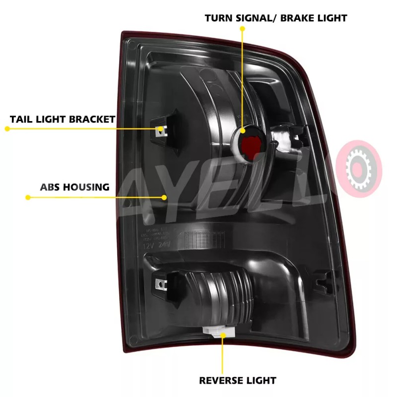 MAYELLO Pair Red Smoke Tail Lights For 2009-2018 Dodge Ram