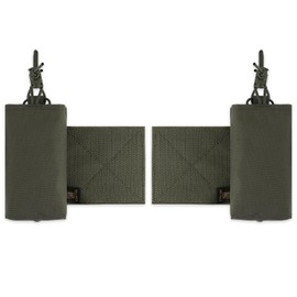 KRYDEX GEAR Magazine Holder Radio Pouch with Hook and Loop Cummerbund Side Mag Pouch Holster for Chest Rig Tactical Vest (Ranger Green)