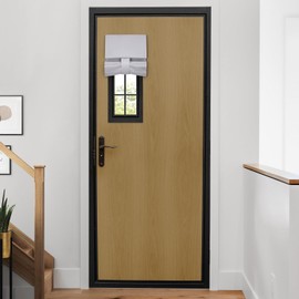 HOMEIDEAS Sidelight Curtains for Front Door, Side Door Window Curtains, Door Curtains for Small Window, Privacy Door Shades Thermal Insulated Door Window Covering, 1 Panel, W10 X L38, Greyish White