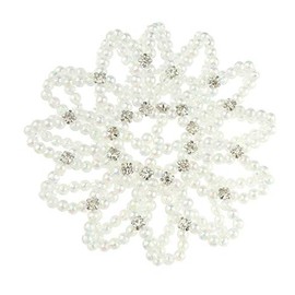 Womens Kids Children Girls Dance Ballerina Recital Ballet Crystal Rhinestone Diamante Princess Ballet Recital Dance Dressage Hair Jewelery Accessories Bun Snood Net Holder Faux Pearl (Black)