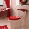 BLOFDE Round Toilet Seat Wood Toilet Seat Prevent Shifting with
