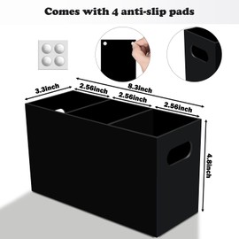 Oseyemo Acrylic Silverware Caddy Countertop, 3-Compartment Flatware Holder, Plasticware Fork Spoon Knife Organizer, Cutlery Caddy with Handles, Utensil Holder for Party Buffet Dining Room