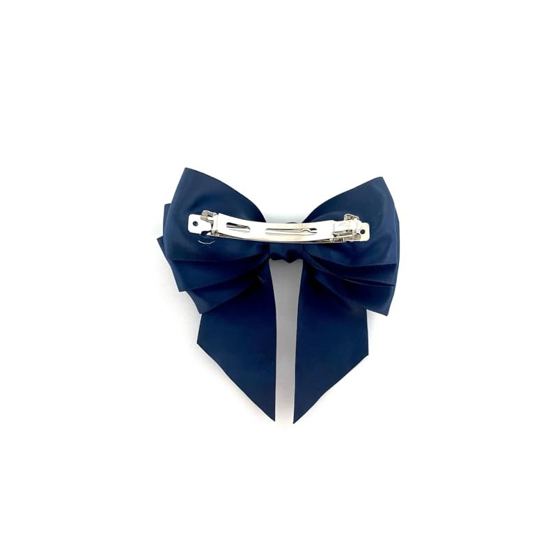 Navy Blue Satin Hair Bow Ladies Navy Blue Bow Hair