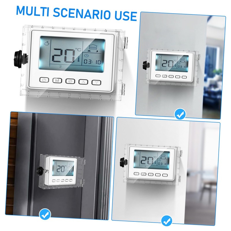 Gadpiparty Thermostat Lock Box with Combination Transparent Protective Cover for