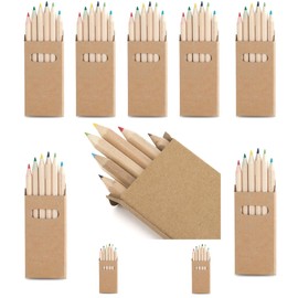 noTrash2003 Coloured Pencils, EN71-3 and EN71-1 Certified, in Sets of 6, for Party Bags, Restaurants or Hotels, in a Sustainable Cardboard Case, 10