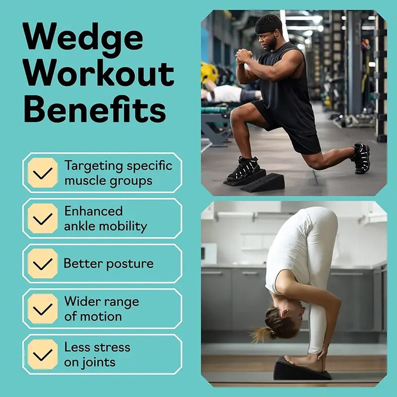 AIMALL Adjustable Fitness Wedges, 3-Piece Yoga Stretch Set for Leg