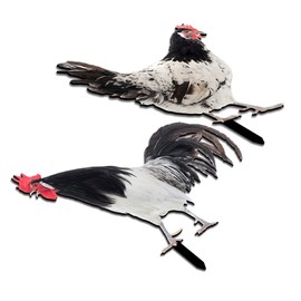 Levemolo 2Pcs Garden Chicken Stake Decor Durable Acrylic Ornament for Lawn Decoration Realistic Chicken Sign for Outdoor Garden for Themed Parties Enjoyment