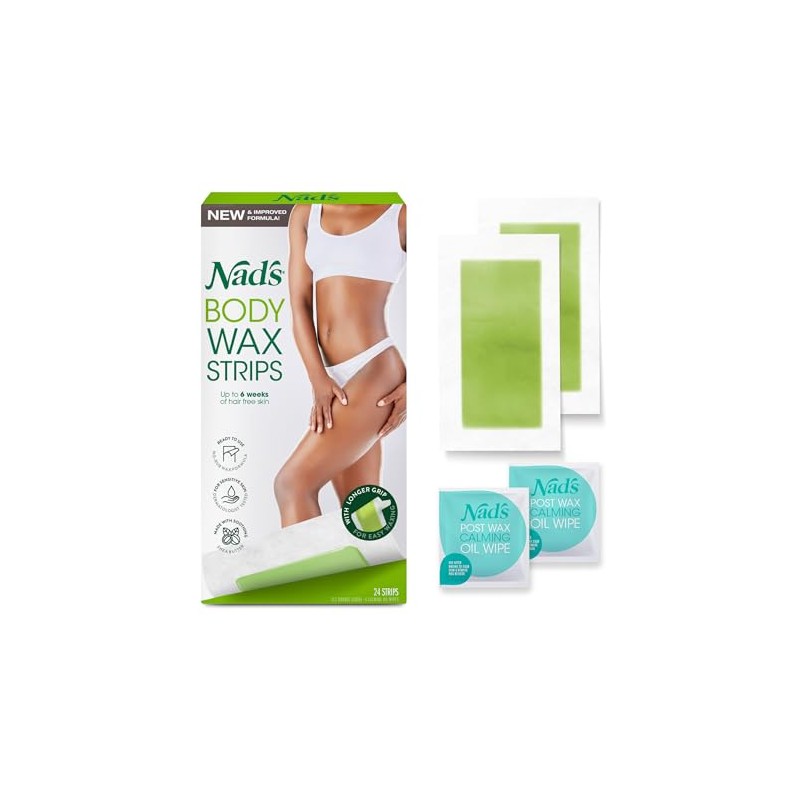 Nad's Body Wax Strips, 24 Strips