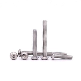 RoyceMart 5/16-18 x 1-1/4" (10 Pack) Hex Socket Button Head Cap Screws Bolts, Allen Socket Drive, 304 Stainless Steel 18-8, Bright Finish, Full Machine UNC Threads