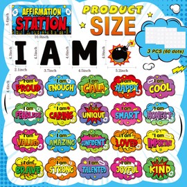Frienda Affirmation Station Bulletin Board Set Motivational Posters Classroom Mirror Growth Mindset Decor I Am Positive Affirmations Accents Cutouts School Office Home(Hero)