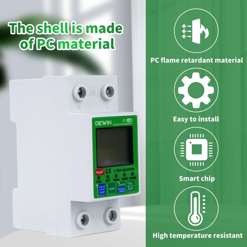 DEWIN Electricity Meter DIN Rail WiFi, Electricity Meter Smart DIN