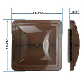 Leisure Coachworks 14 Inch RV Roof Vent Cover Replacement Vent Lid Smoked for Camper Trailer Motorhome (Smoked 1-Pack)