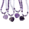 mookaitedecor Purple Amethyst Crystal Heart Necklace for Women Girl, Semi
