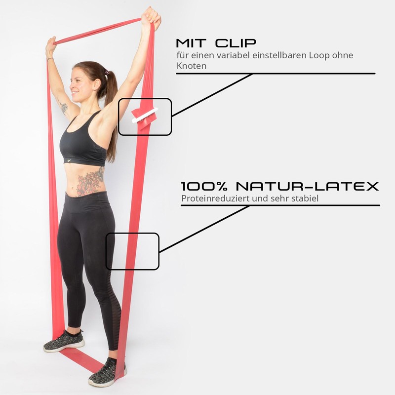 Deuser Physio Band 150 2.4 M Physioband, rot, 2.4m x
