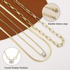 QttvbTna Layered Herringbone Snake Chain Necklaces, Crystal Pendant Necklace, 14K