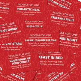 RED OCEAN Valentines Day Coupon Book, Valentines Day Gifts Date Ideas For Him or Her, Valentine's Gift, Fun Couples Token, Couple Gifts, Gift Fof Him Her, Husband Wife Gifts