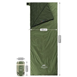 Naturehike Sleeping Bag for 1 Person for Camping, Mountain Climbing, Sleeping in a Car, Disaster Prevention, Envelope Type, Lightweight, Thermal, Connectable, Waterproof, Compact, Outdoor Use, For