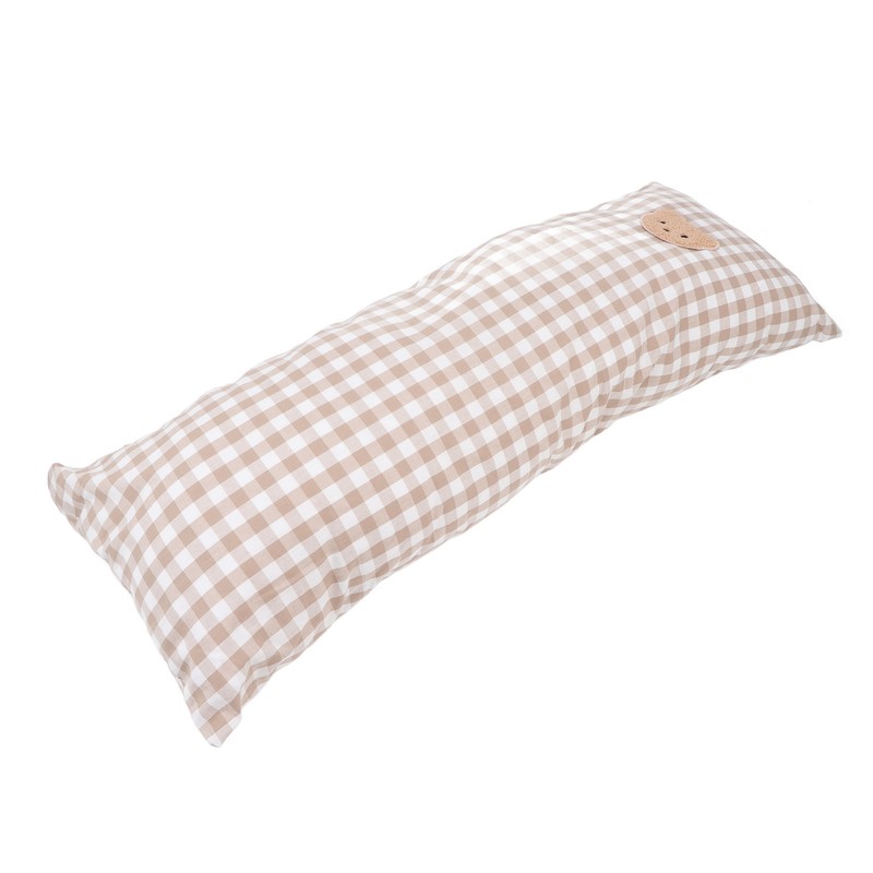 Cotton Baby Side Sleep Pillow Cute Plaid Bear Embroidery Pattern