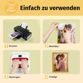 TransOurDream Real Wood Heat Transfer Paper for Inkjet Printers (10 Sheets, A4+1 Cotton Fabric), Printable Transfer Paper for Wood (D-14-1.0-10)