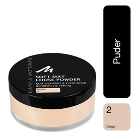 Manhattan Soft Mat Loose Powder, Loses Puder zum Mattieren und Baken des Teints, Farbe Beige 2 | 20g (1er Pack)