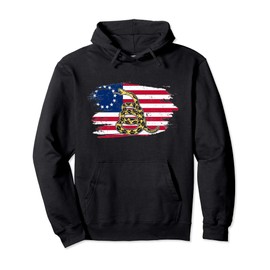 Don't Tread Patriot On Me Gadsden Snake Flag Pullover Hoodie