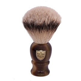 The New York Shaving Company Horn Silvertip Badger Brush